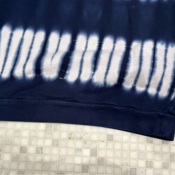 Madewell Navy White Tie-dye Hooded Cotton Sweatshirt - Picture 4 of 12